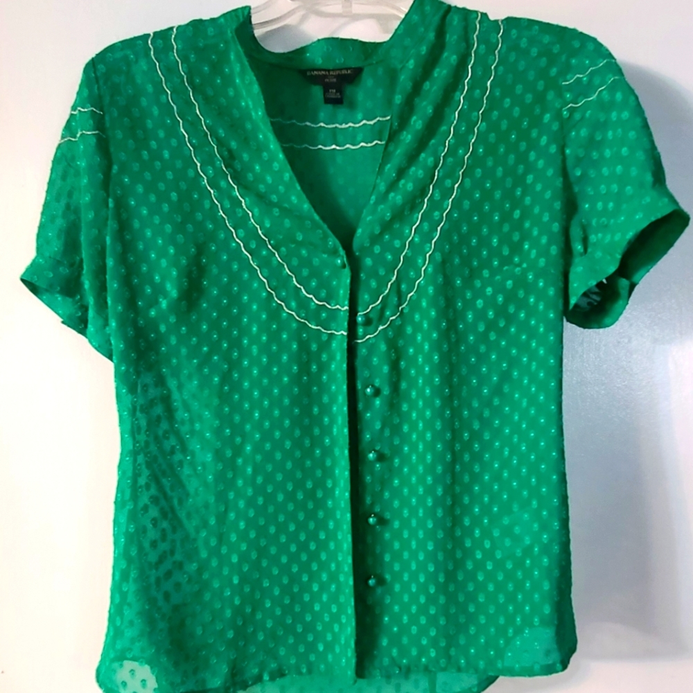 Green banana republic blouse